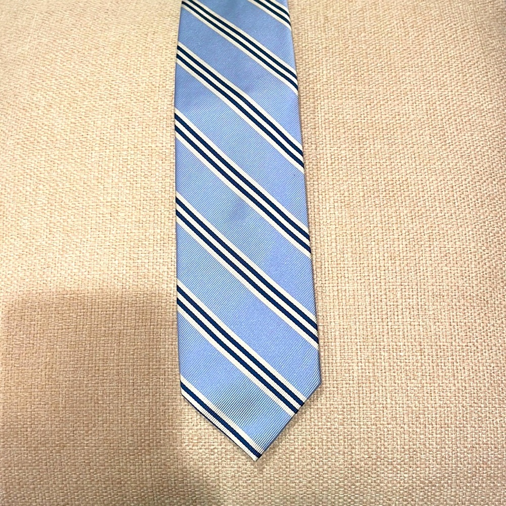 J.Crew Elegant Blue Stripe Silk Tie